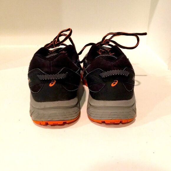 Men’s ASICS running shoes sneakers grey, black and orange size 9 - Picture 4 of 6